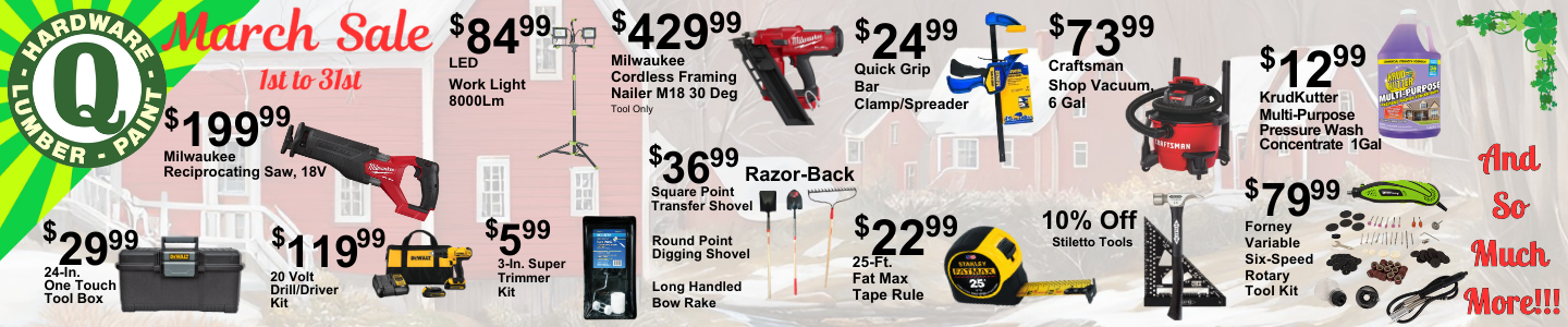 Items on sale in March